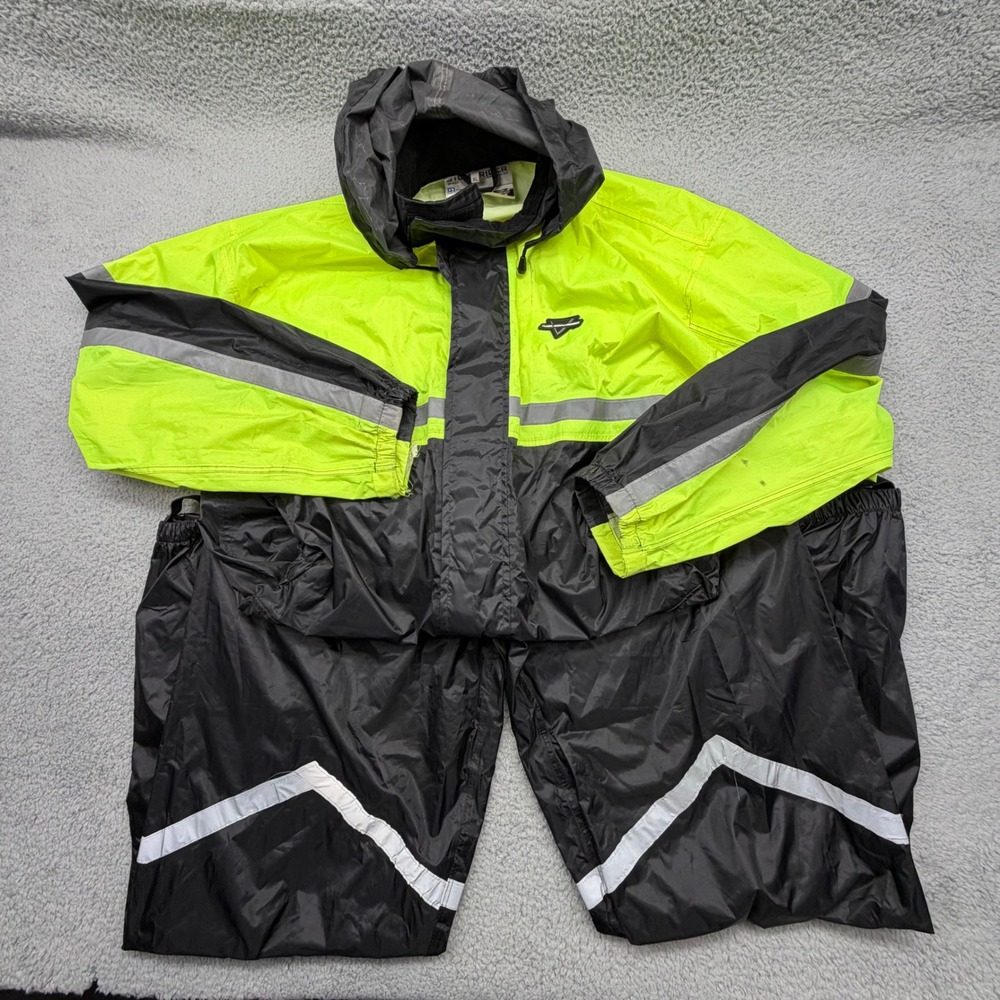 Nelson-Rigg SR-6000 Mens XL Neon Yellow 2-Piece Reflective Stormrider Rain Suit